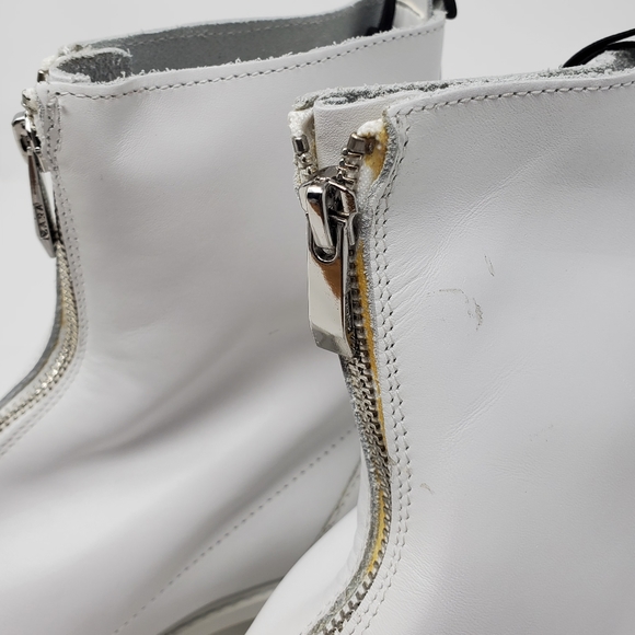 ZARA - LOW HEELED LEATHER WHITE ANKLE BOOTIES - Picture 5 of 13
